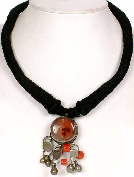 Antiquated Necklace with Black Tantric Chord