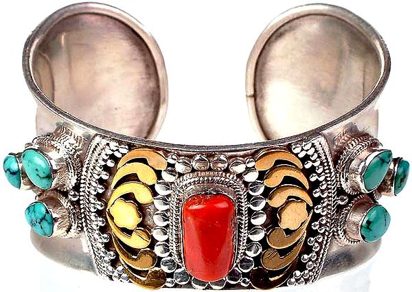 Coral, Turquoise Bracelet with Fins