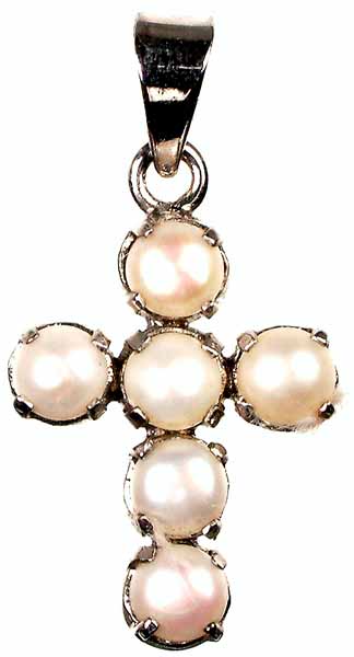 Cross in White Pearls