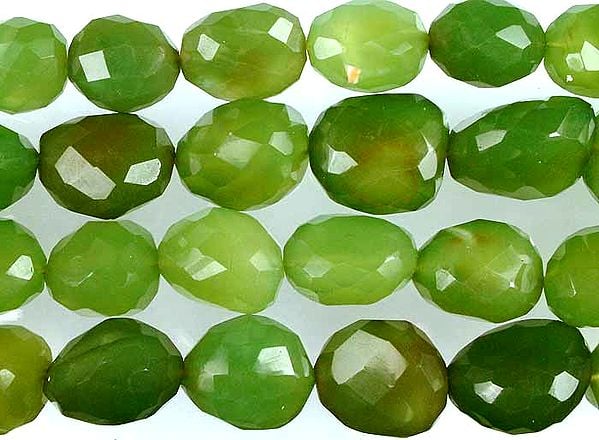 Deep Green Faceted Chalcedony Tumbles