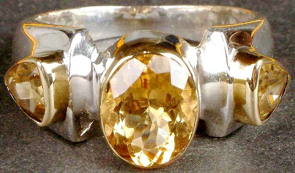 Faceted Citrine Ring