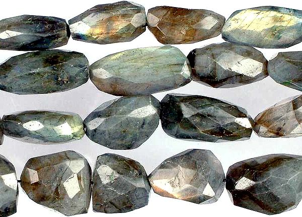 Faceted Labradorite Tumbles | Semi-Precious Gemstone Beads