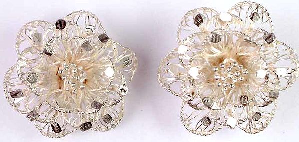 Filigree Rose Earrings from Orissa