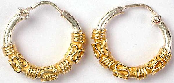 Gold-Plated Sterling Hoop Earrings