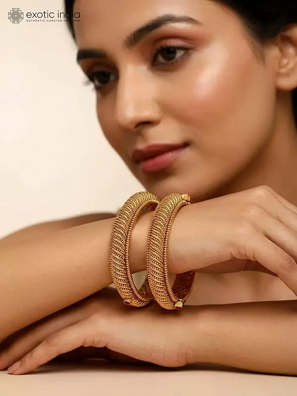 Openable Kada Bangles with Swirl Detailing
