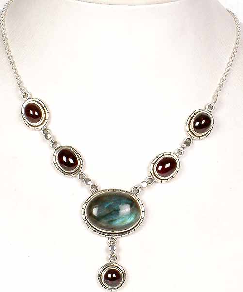 Labradorite and Garnet Necklace