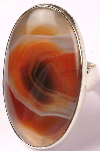 Large Red Onyx Oval Ring