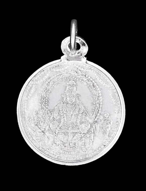 Ayyappan Pendant with Ganesha and Karttikeya with Ganesha on Reverse Side (Two Sided Pendant)
