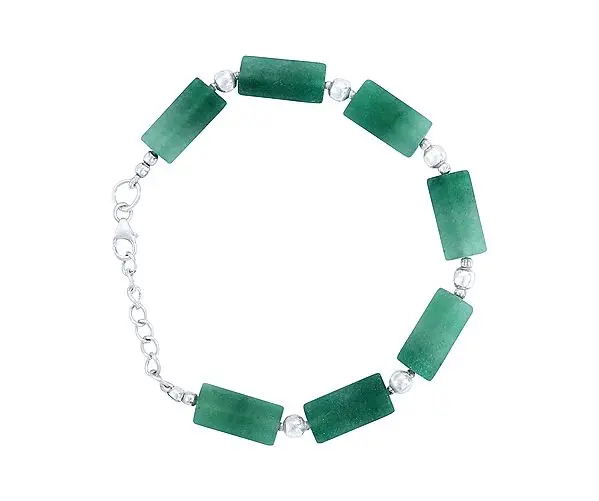 Sterling Silver Bracelet with Emerald Stone