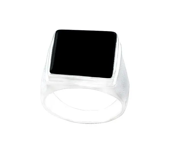 Sterling Silver Ring with Black Onyx Stone
