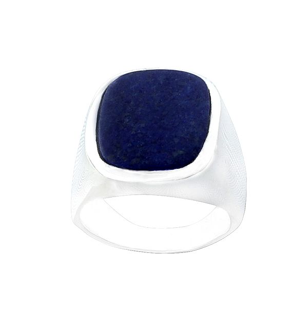 Oval Shape Sterling Silver Ring with Lapis Lazuli Stone