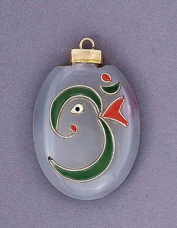Om Agate Pendant