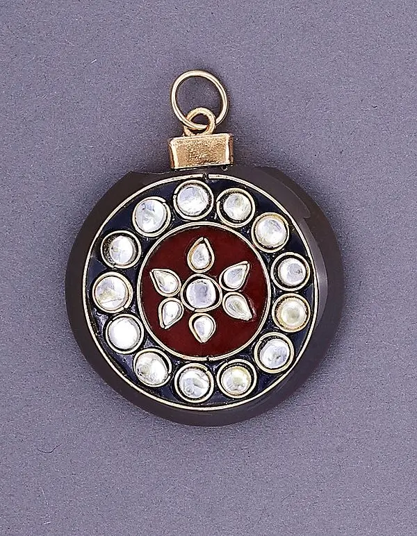 Agate and Enamel Pendant