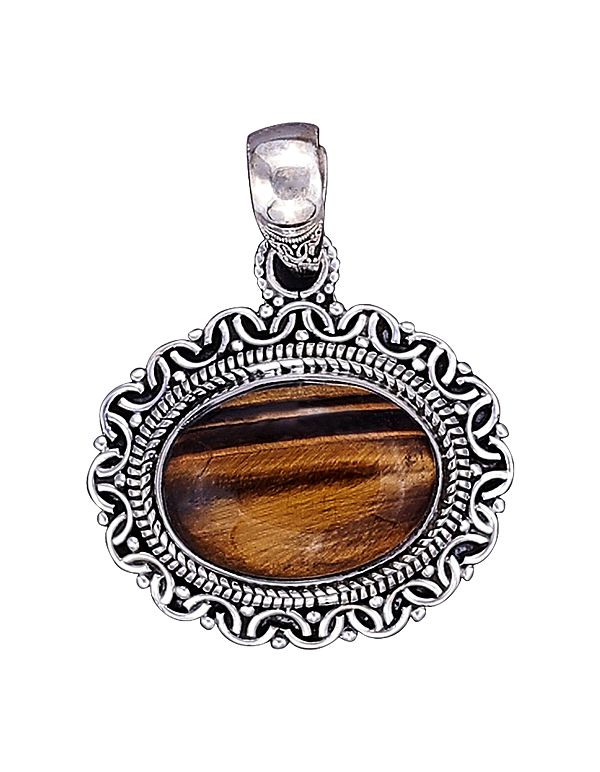 Sterling Silver Pendant with Tiger Eye Stone
