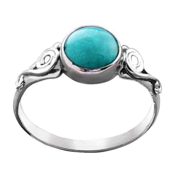 Designer Sterling Silver Ring with Reconstituted Turquoise Stone