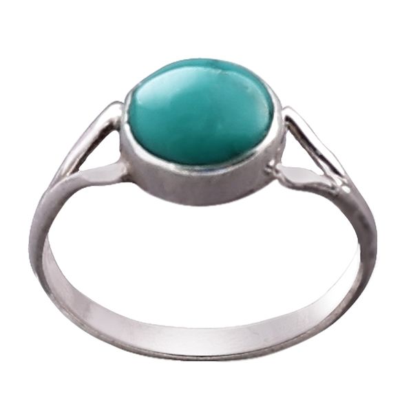 Sterling Silver Ring with Reconstituted Turquoise Stone