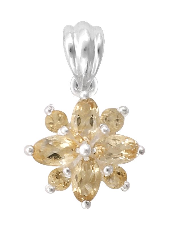 Stylish Sterling Silver Pendant with Citrine Stone