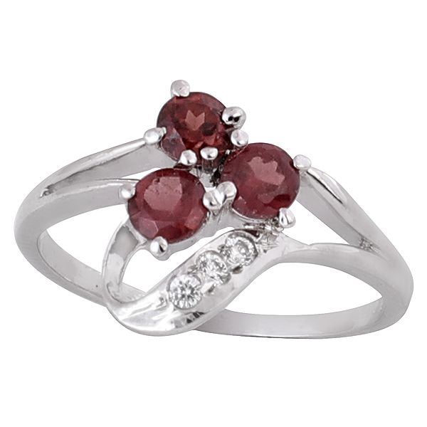 Superfine Sterling Silver Ring with Garnet Stone