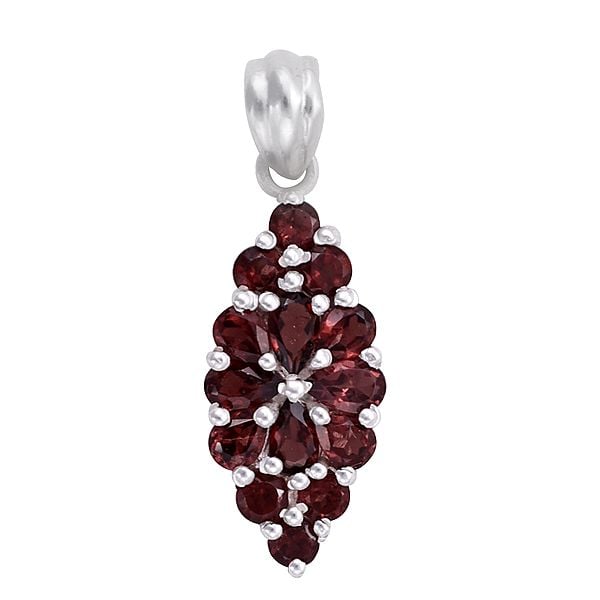 Superfine Sterling Silver Pendant with Garnet Stone