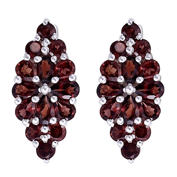 Superfine Sterling Silver Earring with Garnet Stone