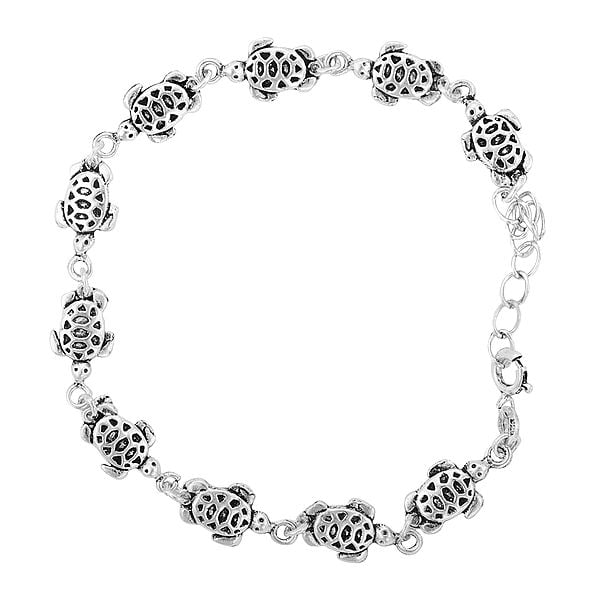 Sterling Silver Bracelet with Tortoise Design | Indian Jewelry