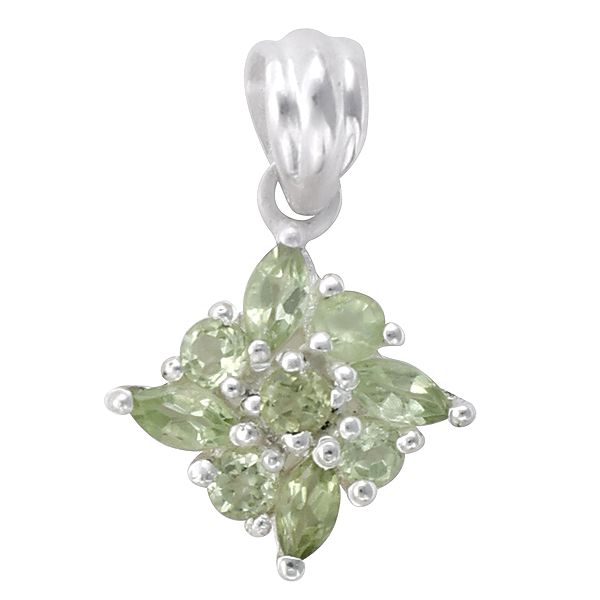 Superfine Sterling Silver Pendant with Peridot Gemstone