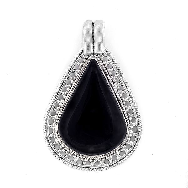 Designer Sterling Silver Pendant with Black Onyx