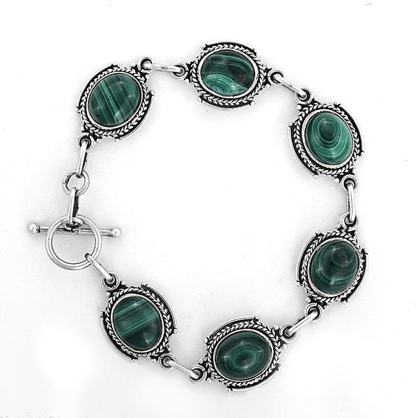 Stylish Sterling Silver Bracelet with Gemstone