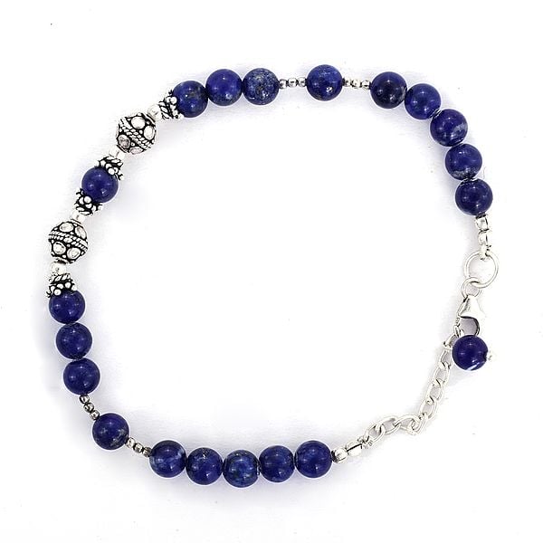 Stylish Sterling Silver Bracelet with Lapis Lazuli