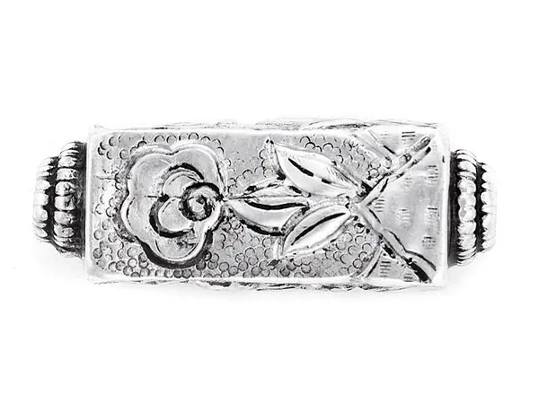 Sterling Silver Bead with Flower Design