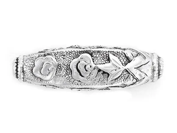 Sterling Silver Bead with Flower Design