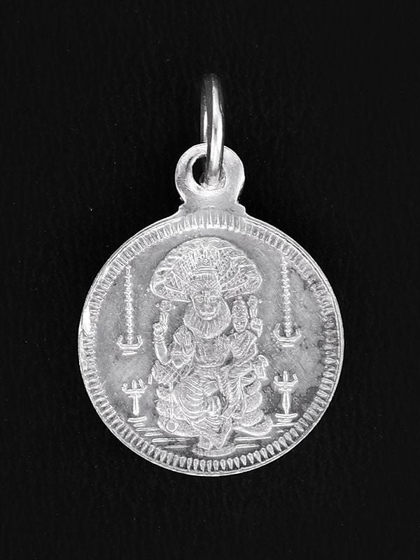 Lord Narasimha Sterling Silver Pendant with Yantra Design