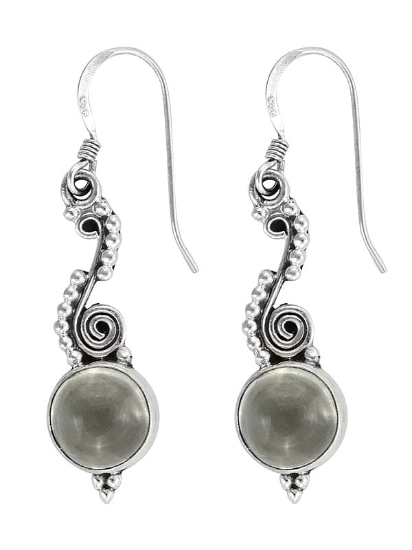 Stylish Sterling Silver Earring with Citrine Stone