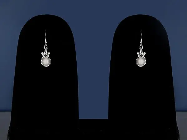 Pearl Sterling Silver Dangle Earrings