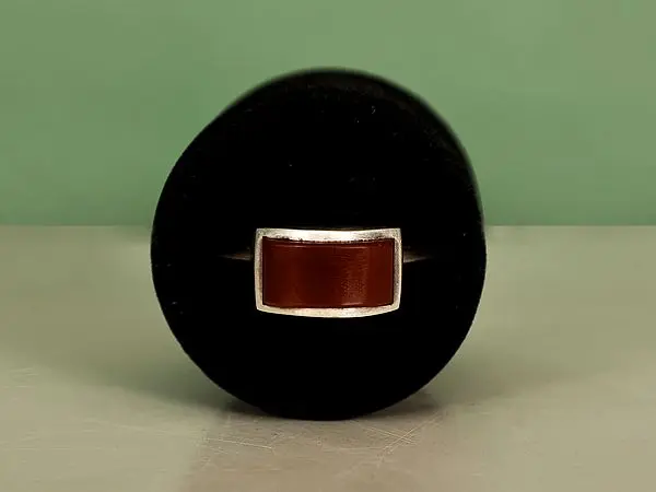 Rectangular Carnelian Sterling Silver Ring