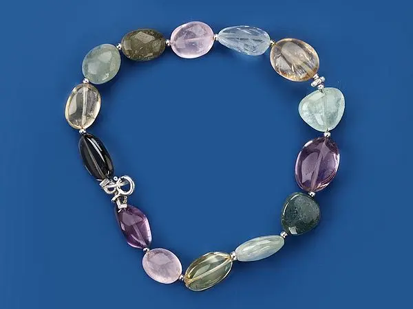 Sterling Silver Bracelet with Multiple Gemstones