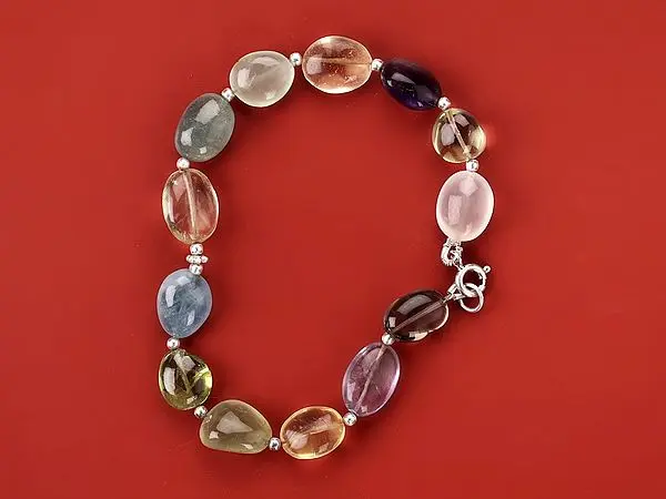 Sterling Silver Bracelet with Multiple Gemstones