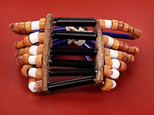Naga Bracelet with Black, Orange and Blue Beads