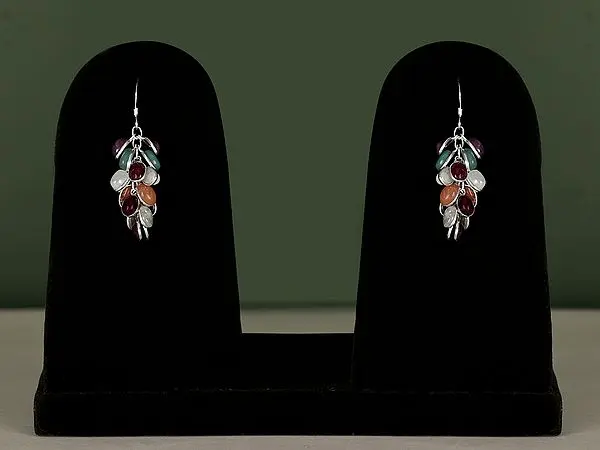 Sterling Silver Multiple Gemstone Dangle Earring