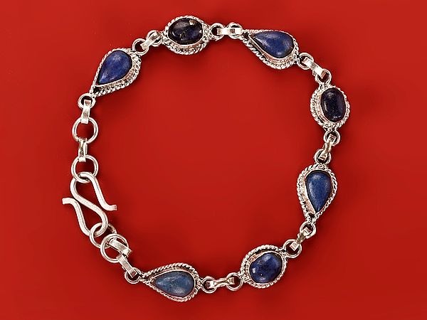 Sterling Silver Bracelet with Lapis Lazuli Gemstone