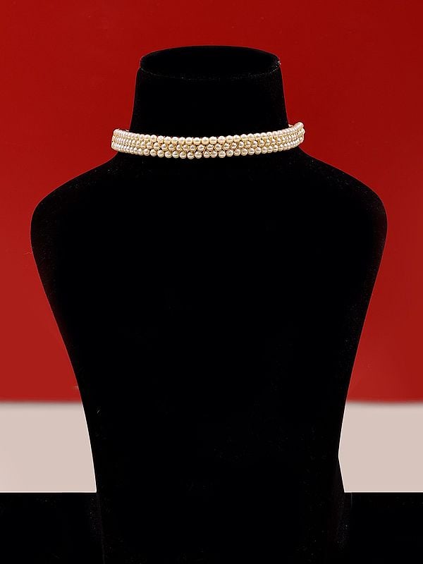 Triple Layered Pearl Choker Necklace