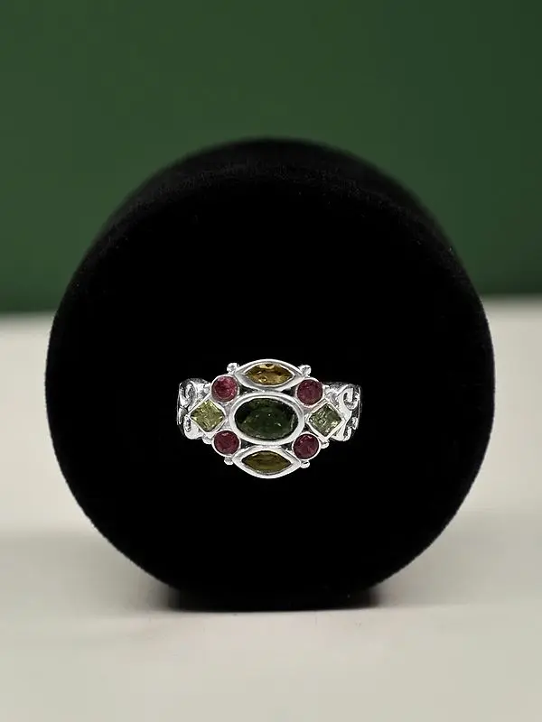Multiple Faceted Gemstone Ring