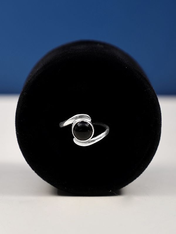 Sterling Silver Ring with Circular Gemstone