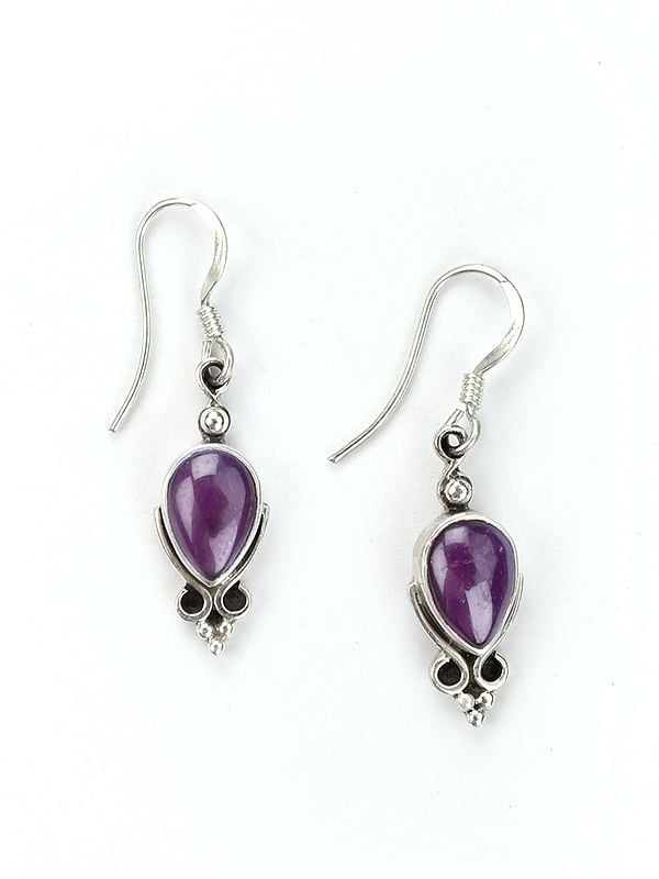 Sterling Silver Drop Earring with Gemstone