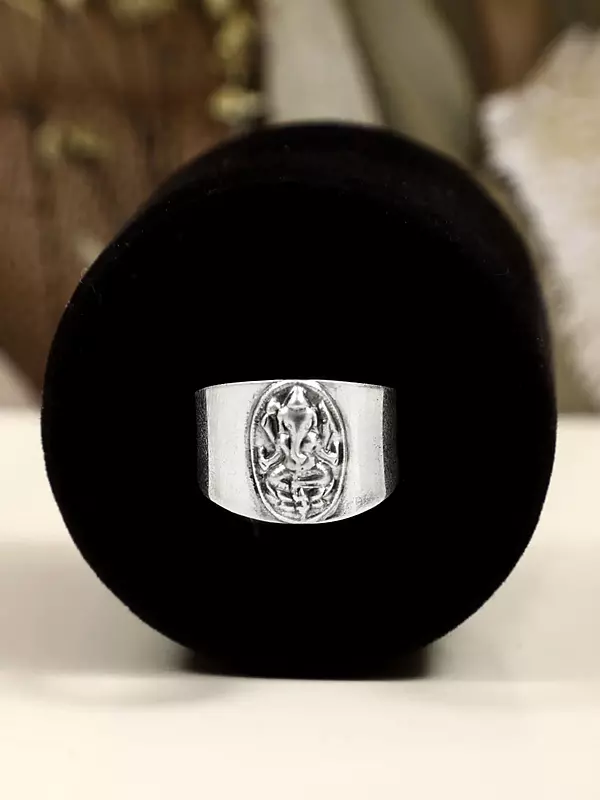Ganesha Design Sterling Silver Ring
