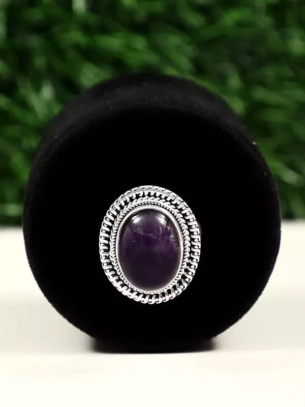 Designer Oval Cut Amethyst Gemstone Ring