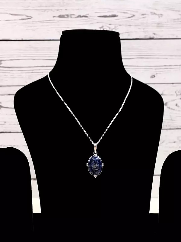 Ganesha Lapis Lazuli Sterling Silver Pendant