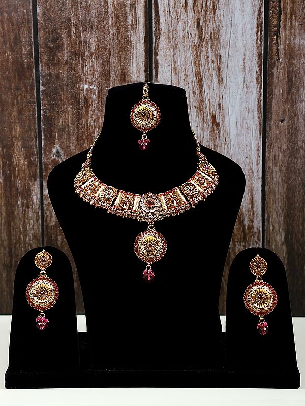 Stones Fashion Necklace Set | Indian Gemstone Jewelry