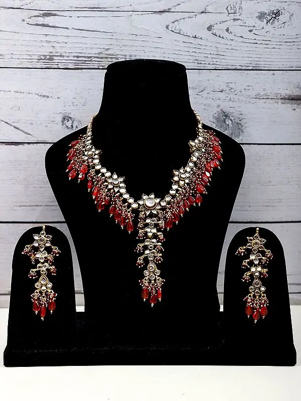 Stone Necklace with Earring Set