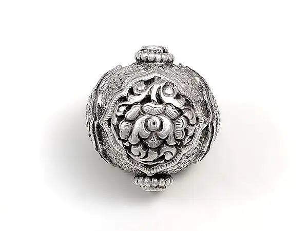 Flower Design Sterling Silver Bead